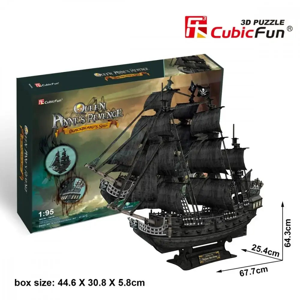 Cubic Fun Puzzle 3D Duży Okręt Piracki Zemsta Królow trójwymiarowa zabawka dla dzieci - zabawki-dla-dziewczynki