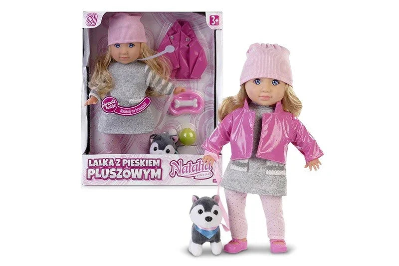 Lalka Natalia z pieskiem pluszowym 35 cm - zabawki-dla-dziewczynki