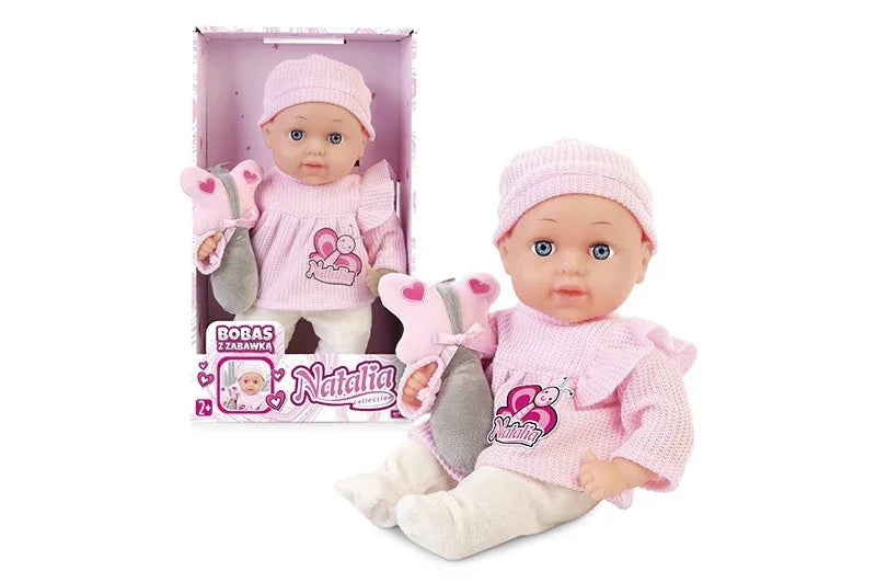 Lalka Natalia bobas 33 cm z zabawką - zabawki-dla-dziewczynki