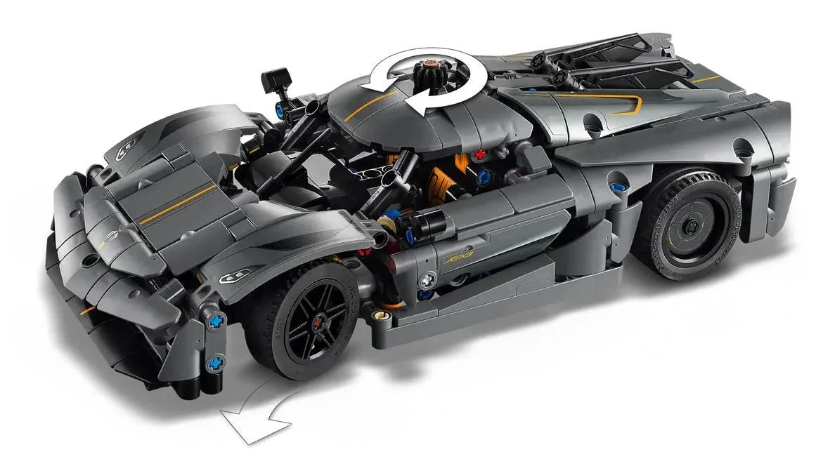Klocki Technic 42173 Szary hipersamochód Koenigsegg Jesko Absolut - zabawki-dla-dziewczynki