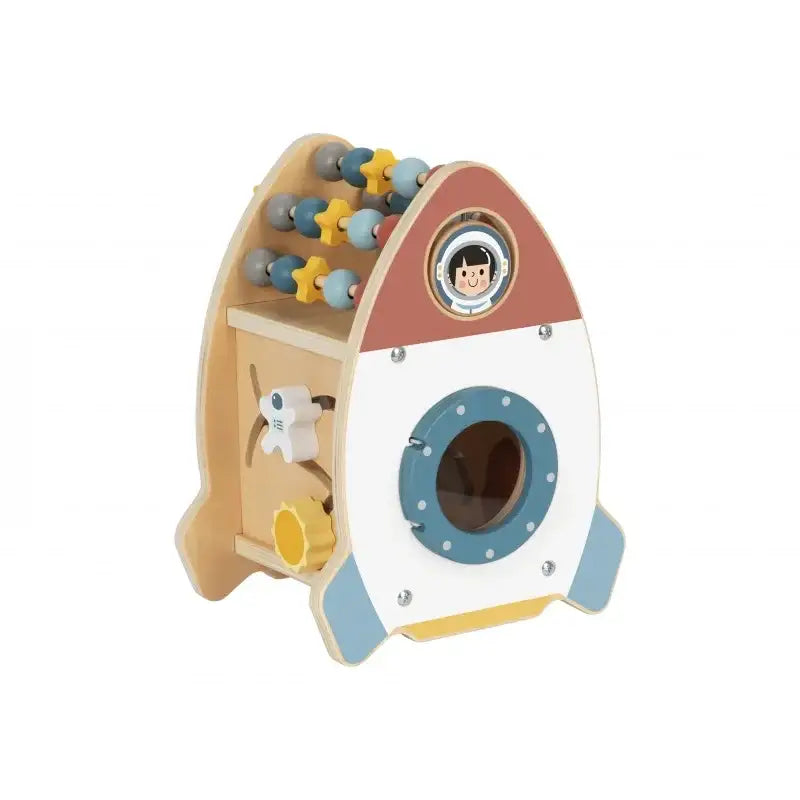 TOOKY TOY Kosmiczna Rakieta edukacyjny drewniany sorter i labirynt dla dzieci - zabawki-dla-dziewczynki
