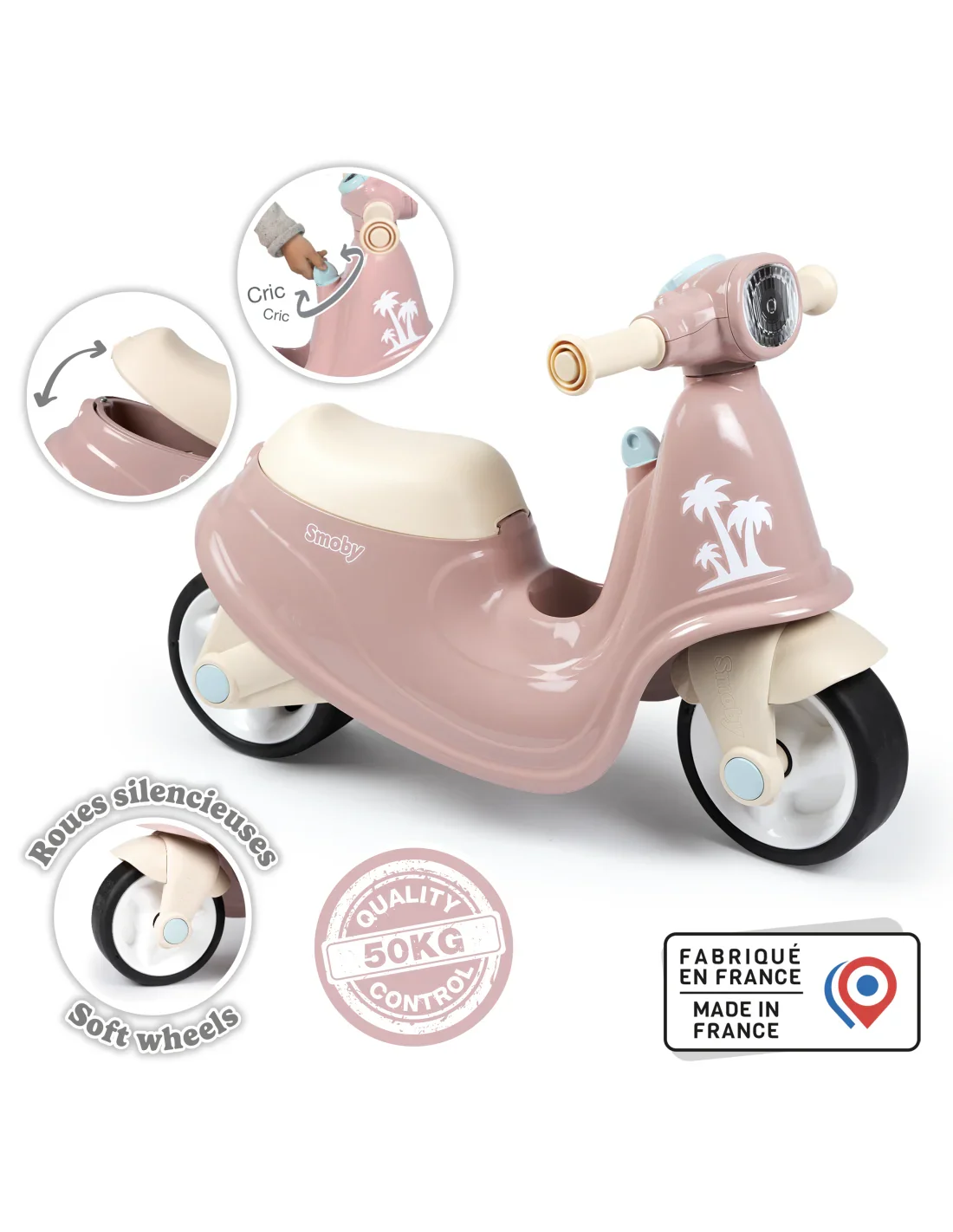 SMOBY Jeździk Skuter Różowy Pchacz - zabawki-dla-dziewczynki