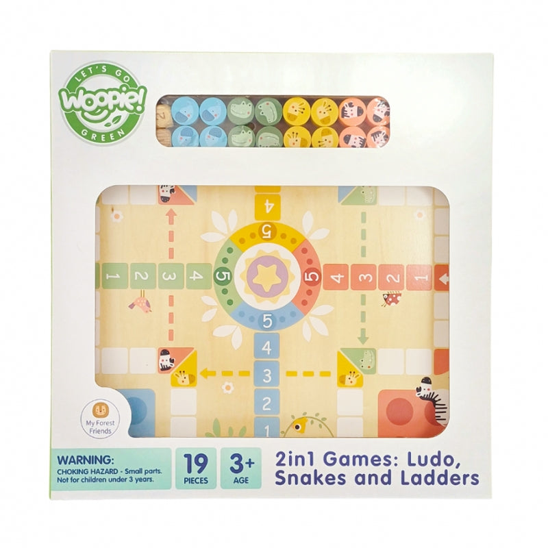 WOOPIE GREEN Gry Planszowe Logiczne 2w1 Ludo Chińczyk + Uwolnij Zwierzątka - zabawki-dla-dziewczynki