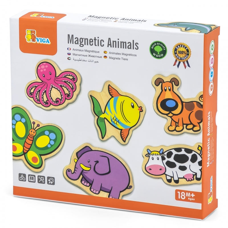 10-VIGA Drewniane Magnesy Zwierzęta zestaw 20 elementów-10