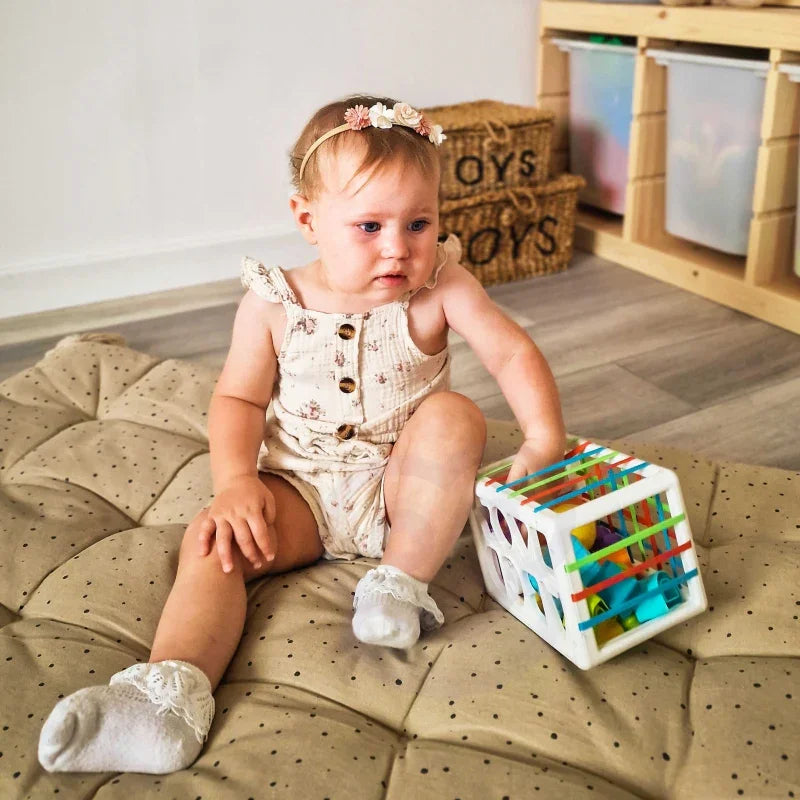 WOOPIE BABY Elastyczna Kostka Sensoryczna Sorter dla Dzieci Kolorowe Kształty Alfabet 15 el. - zabawki-dla-dziewczynki