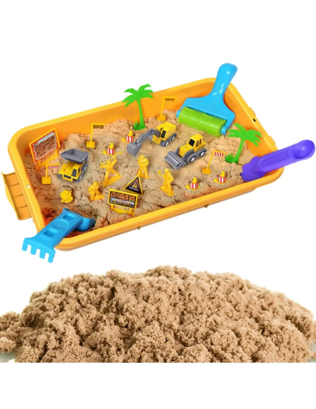 4-WOOPIE Zestaw Piasek Kinetyczny Plac Budowy w Walizce Pojazdy 1kg-4