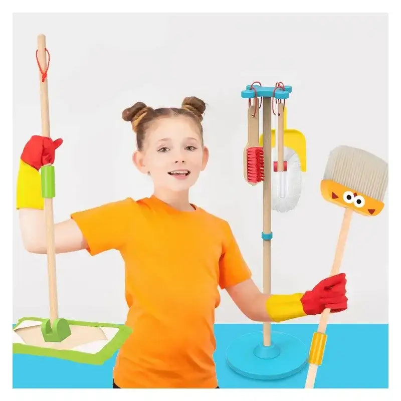 TOOKY TOY zabawka drewniany zestaw do sprzątania - zabawki-dla-dziewczynki