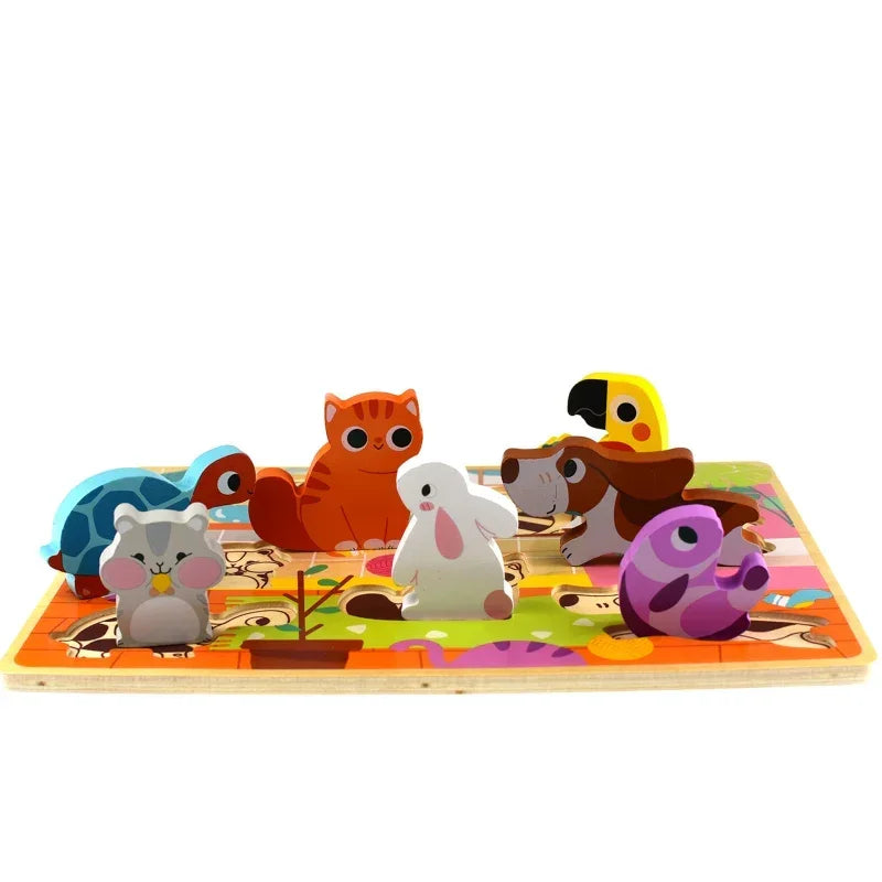 Tooky Toy drewniana układanka dopasuj kształty - zabawki-dla-dziewczynki