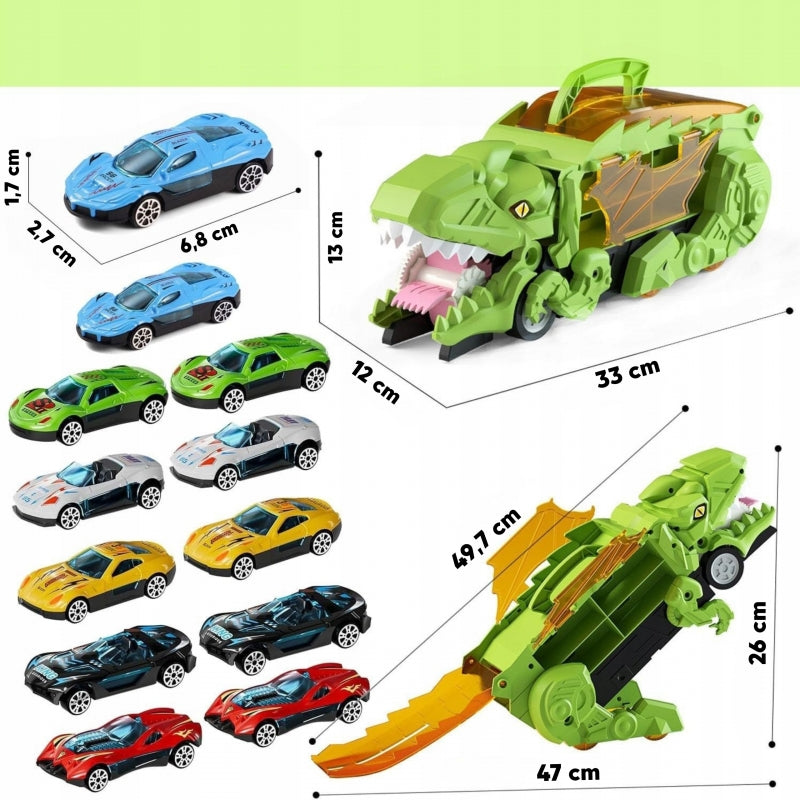 12-WOOPIE Zestaw Pojazdów Tor Dinozaur Pożeracz 13el.-12