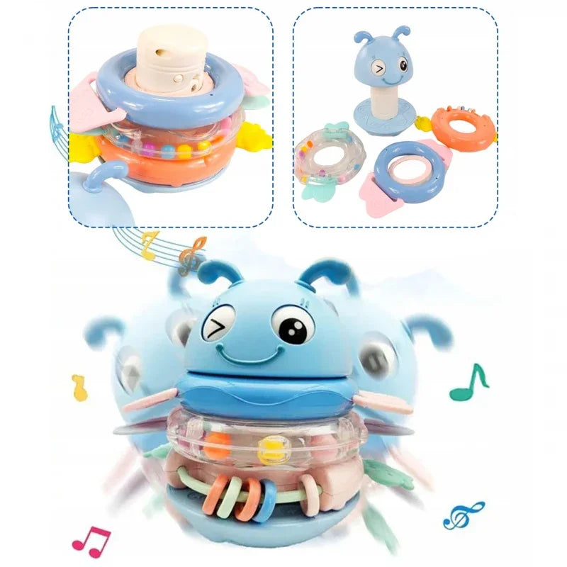 4-WOOPIE Baby Wańka Wstańka Zabawka Sensoryczna 2w1 Grzechotka Gryzak-4