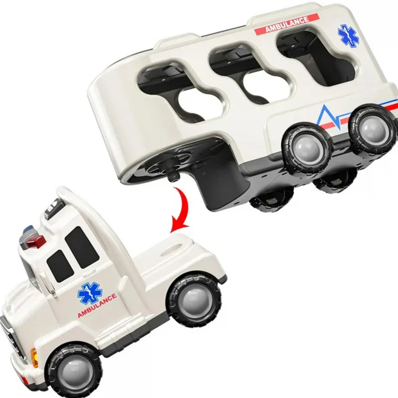 WOOPIE Laweta Drogowa zestaw 5 Aut - Ambulans - zabawki-dla-dziewczynki