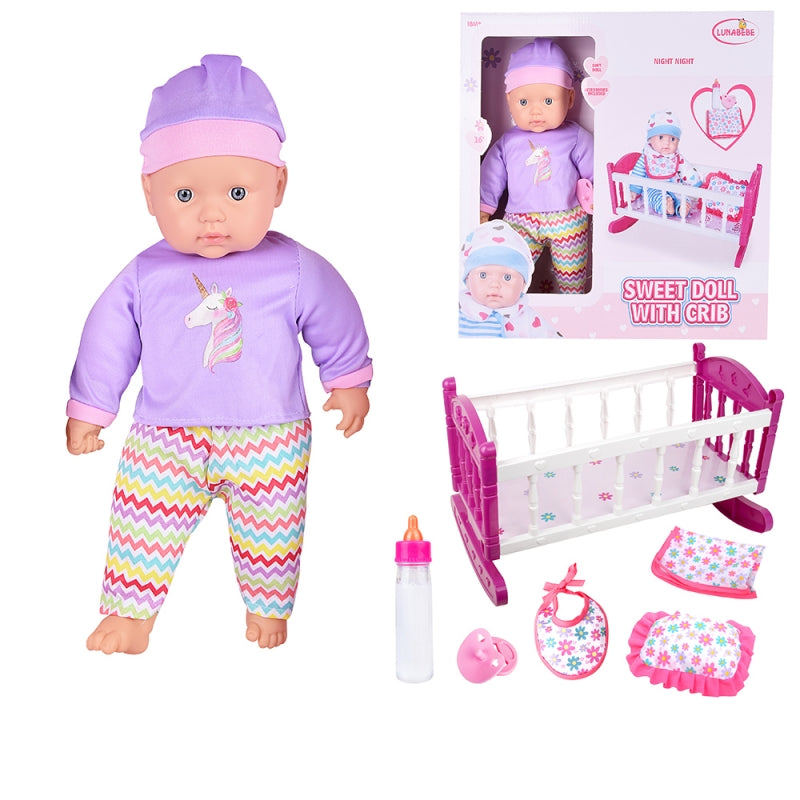1-WOOPIE ROYAL Zestaw XL Opiekunka Lalka Jednorożec z Kołyską i Zestawem do Karmienia-1