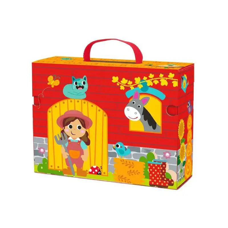 TOOKY TOY farma w walizce drewniana figurki pojazdy dla dzieci - zabawki-dla-dziewczynki