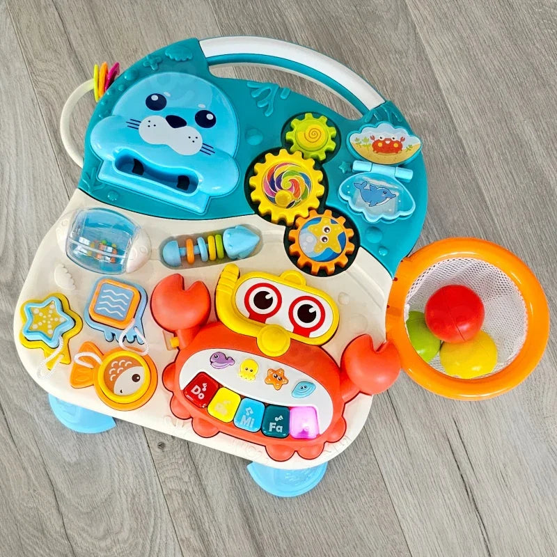WOOPIE BABY Pchacz Chodzik Stolik Edukacyjny Hulajnoga Jeździk 4w1 - zabawki-dla-dziewczynki