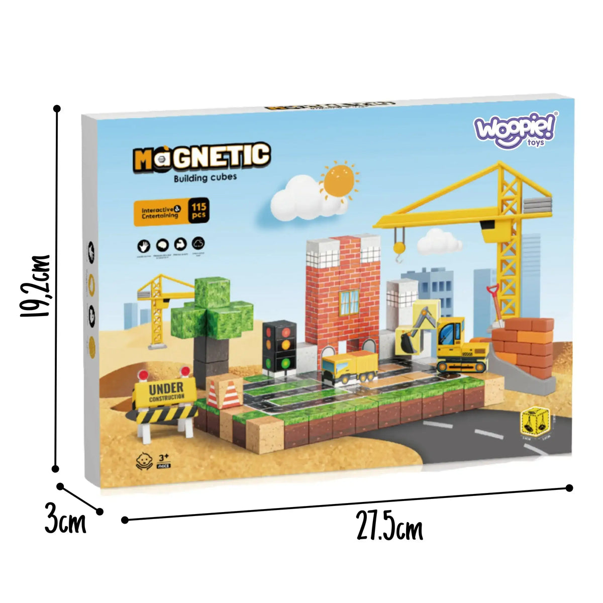 WOOPIE Magnetyczny zestaw klocków konstrukcyjnych rozwijający wyobraźnię dziecka