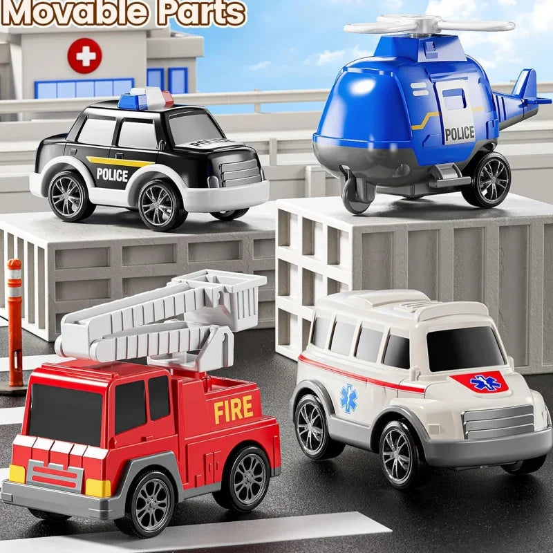 WOOPIE Laweta Drogowa zestaw 5 Aut - Ambulans - zabawki-dla-dziewczynki