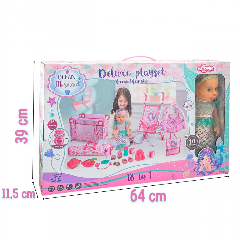 13-WOOPIE ROYAL Lalka Bobas 36 cm Syrenka Interaktywna Zestaw XXL Opiekunka 18w1-13