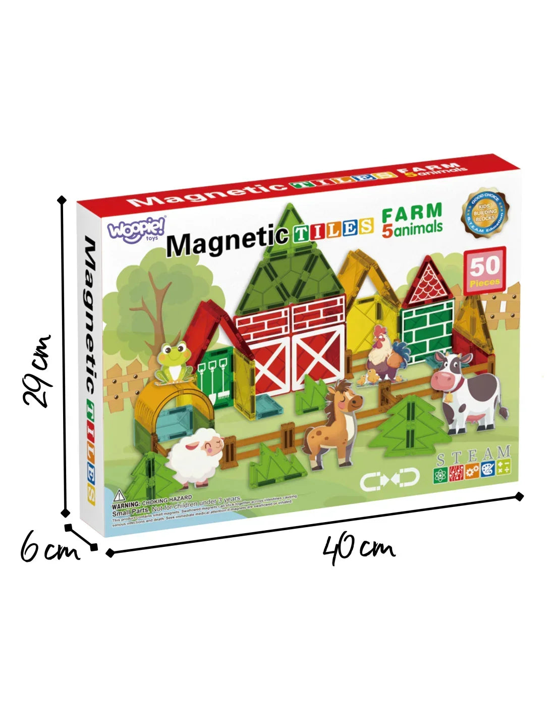WOOPIE Farma 30 el klocki magnetyczne zabawka edukacyjna - zabawki-dla-dziewczynki