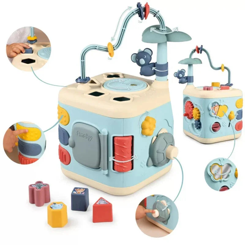 SMOBY Little Sensoryczna Kostka Aktywności dla Dzieci Sorter Labirynt 13w1 - zabawki-dla-dziewczynki