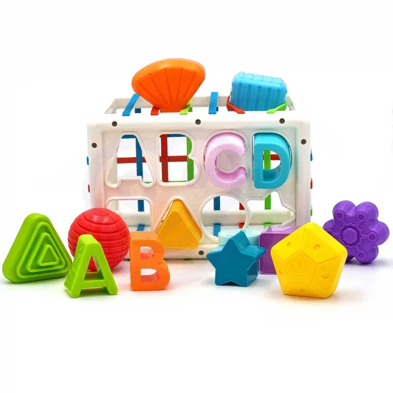 WOOPIE BABY Elastyczna Kostka Sensoryczna Sorter dla Dzieci Kolorowe Kształty Alfabet 15 el. - zabawki-dla-dziewczynki