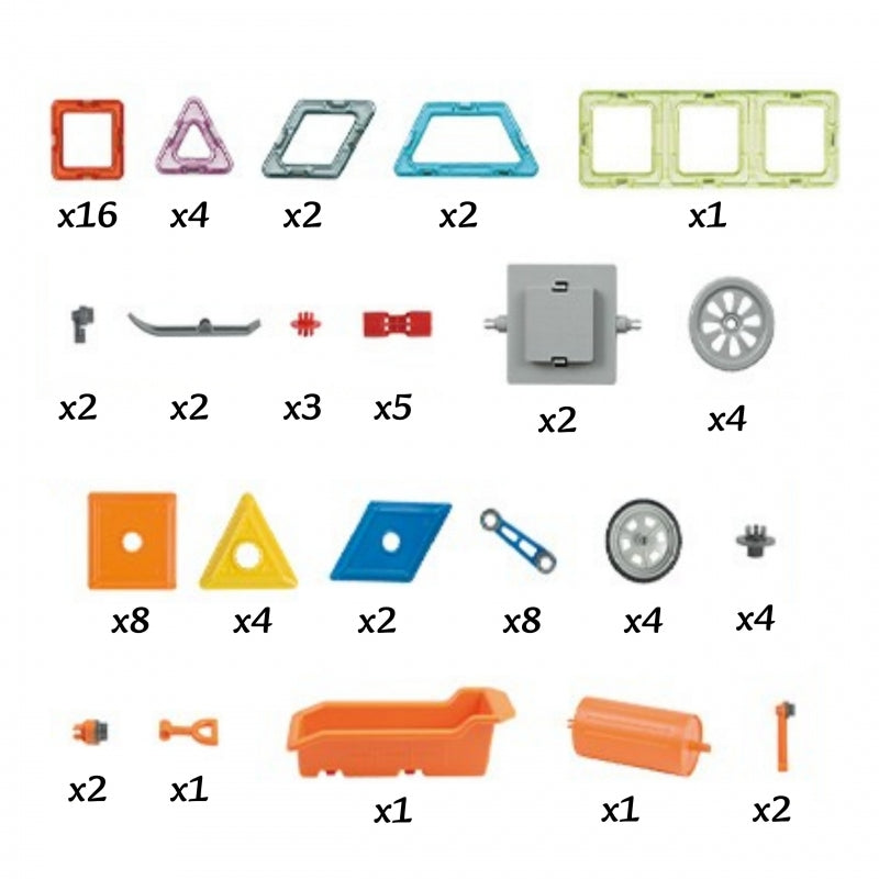 5-WOOPIE Klocki Magnetyczne Kolorowe 3D Pojazdy Zestaw STEAM 80el.-5