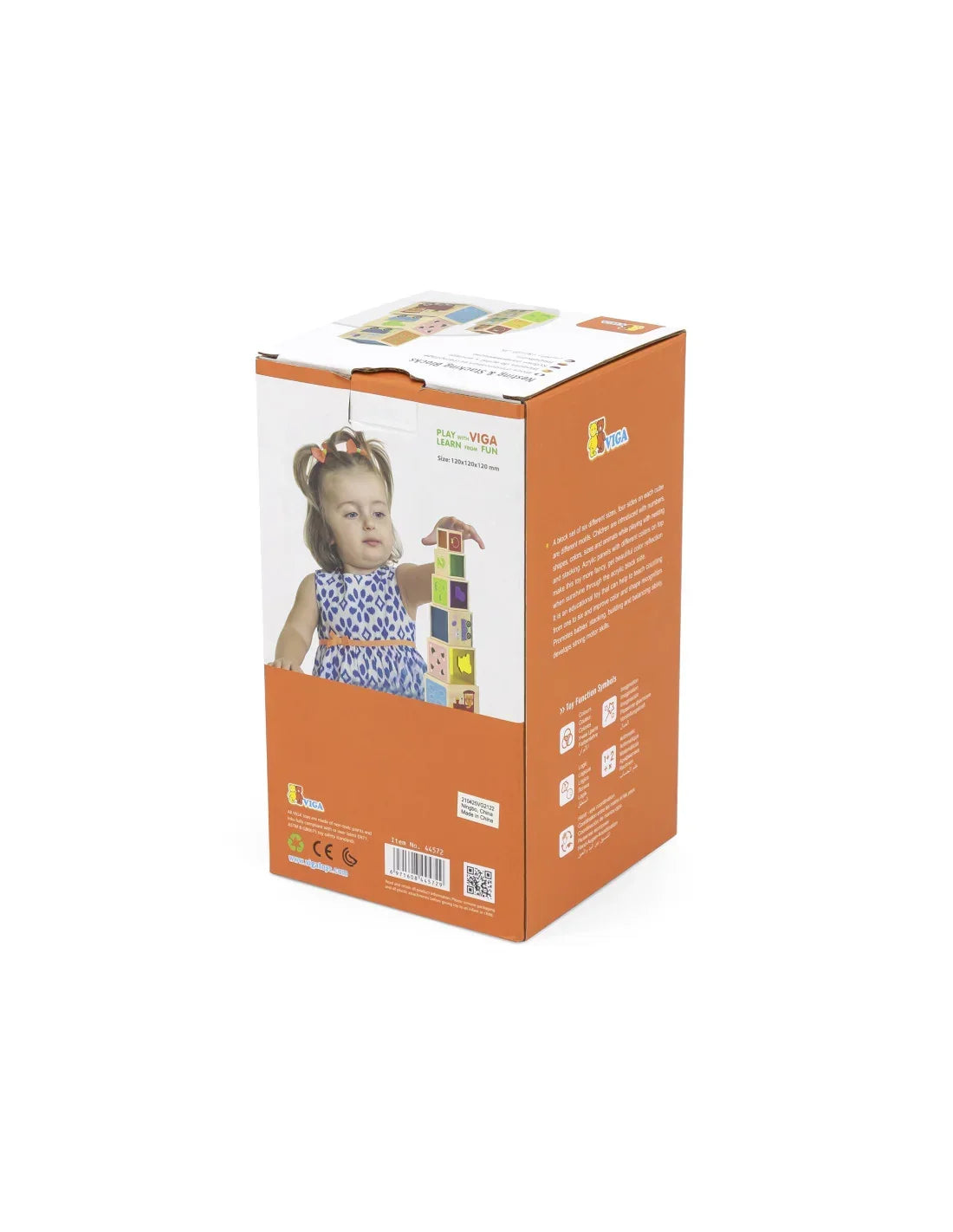 20-VIGA Drewniana Piramidka Układanka Klocki Sorter Montessori-20