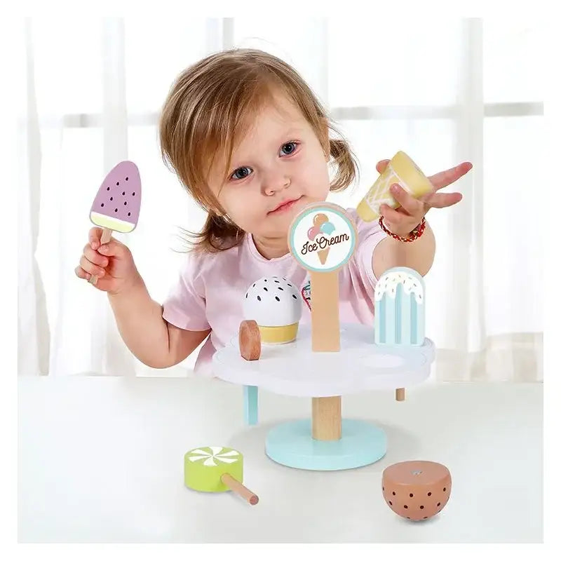 TOOKY TOY drewniane lody zabawka magnetyczna na stojaku - zabawki-dla-dziewczynki