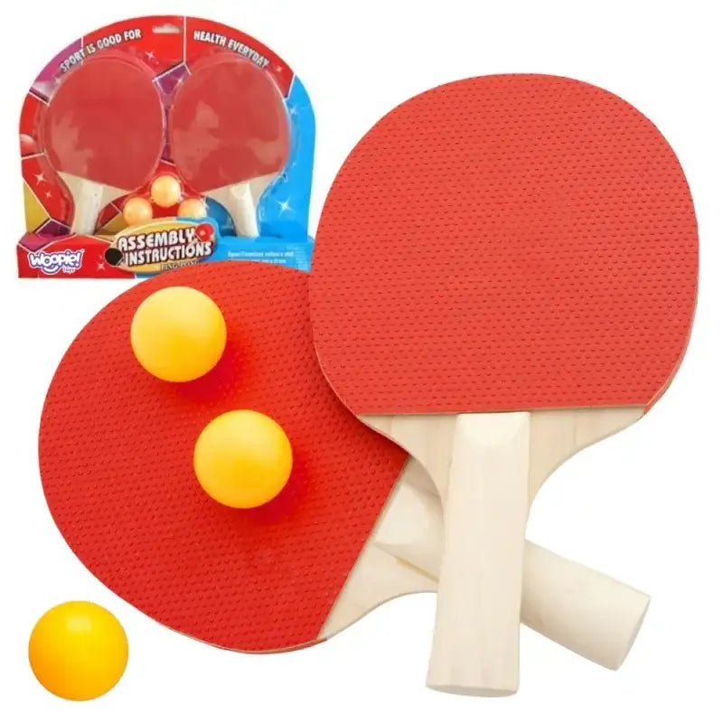 WOOPIE Paletki Rakietki Do Ping Pong Tenisa Stołowego Zestaw + 3 Piłeczki - zabawki-dla-dziewczynki