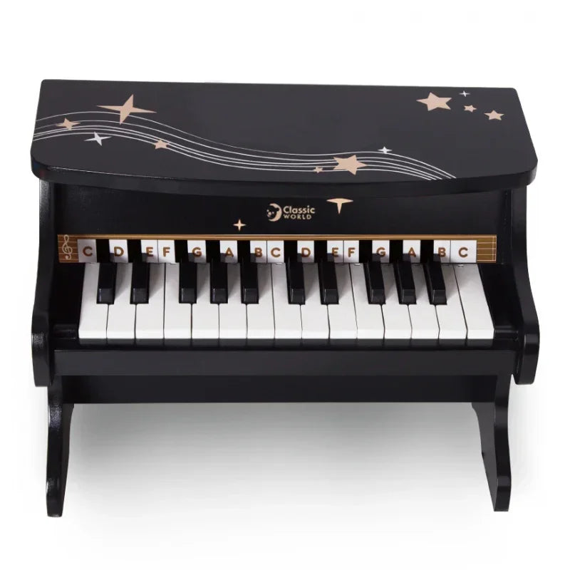 CLASSIC WORLD czarne pianino drewniana zabawka edukacyjna - zabawki-dla-dziewczynki