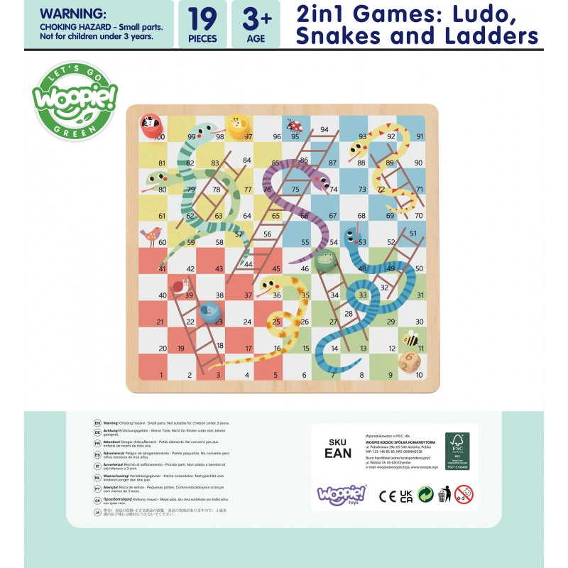 WOOPIE GREEN Gry Planszowe Logiczne 2w1 Ludo Chińczyk + Uwolnij Zwierzątka - zabawki-dla-dziewczynki