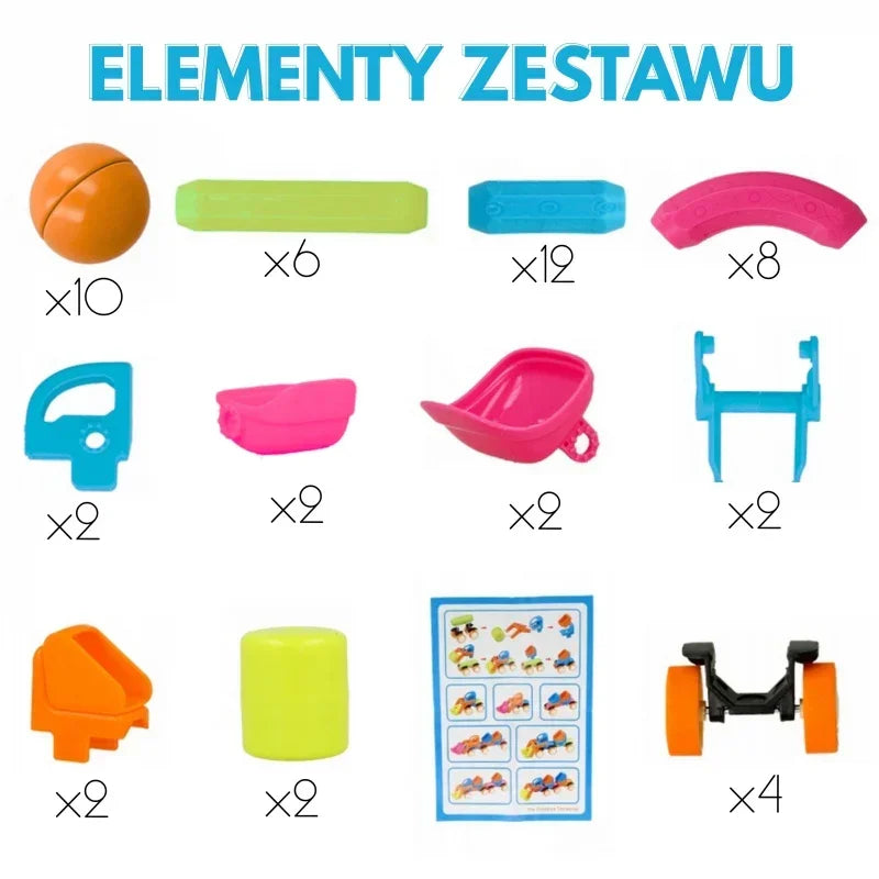Klocki magnetyczne WOOPIE zestaw pojazdy dla dzieci - zabawki-dla-dziewczynki