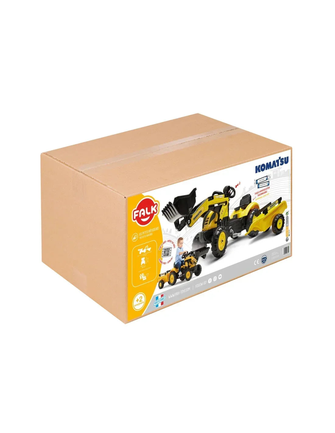 Traktor edukacyjny FALK Komatsu rozwijający kreatywność i wyobraźnię - zabawki-dla-dziewczynki