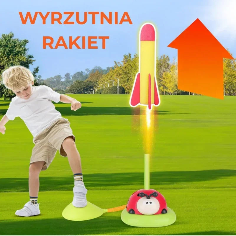 WOOPIE Gra Zręcznościowa 3w1 Wyrzutnia Rakiet Skakanka Rzut do Celu Biedronka - zabawki-dla-dziewczynki