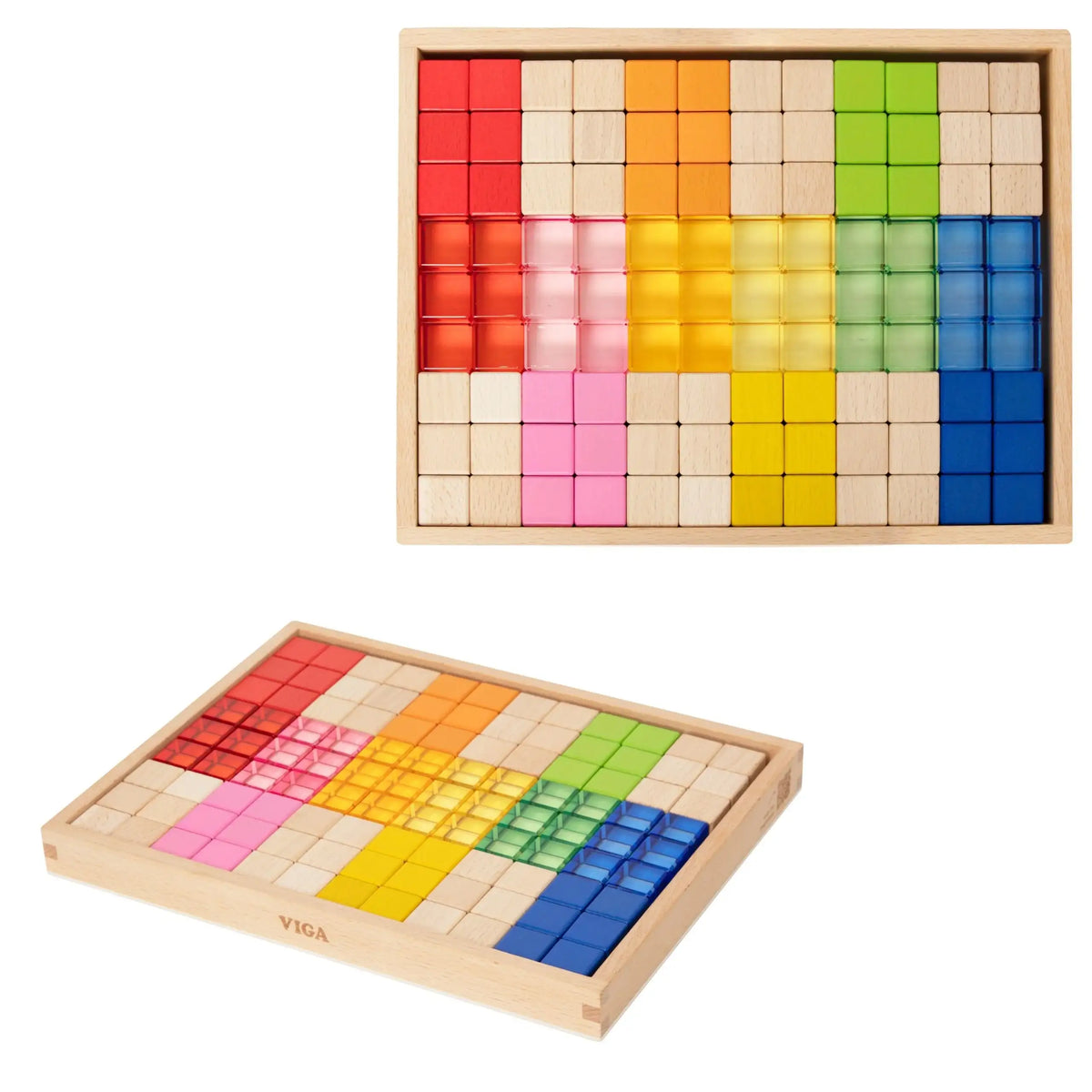 Drewniane klocki Montessori VIGA 108 elementów dla dzieci 18M+