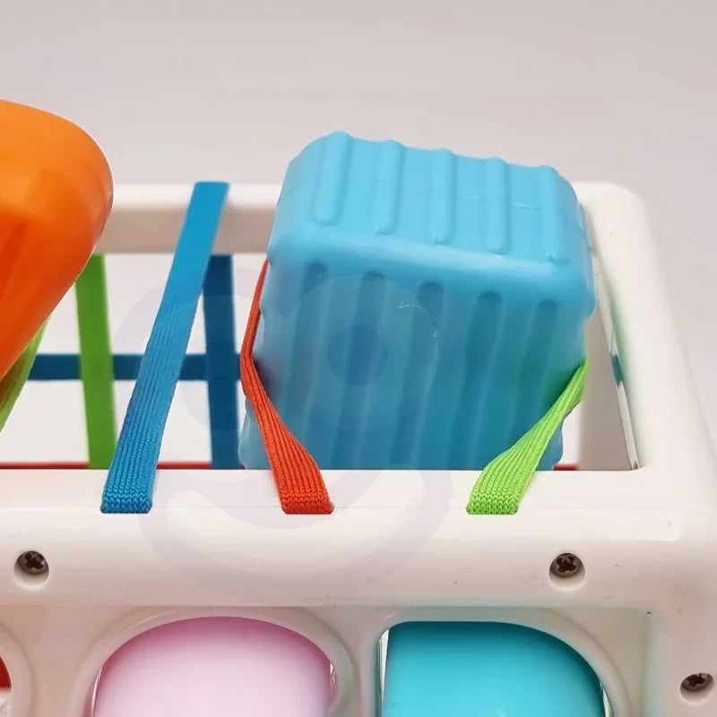 WOOPIE BABY Elastyczna Kostka Sensoryczna Sorter dla Dzieci Kolorowe Kształty Alfabet 15 el. - zabawki-dla-dziewczynki