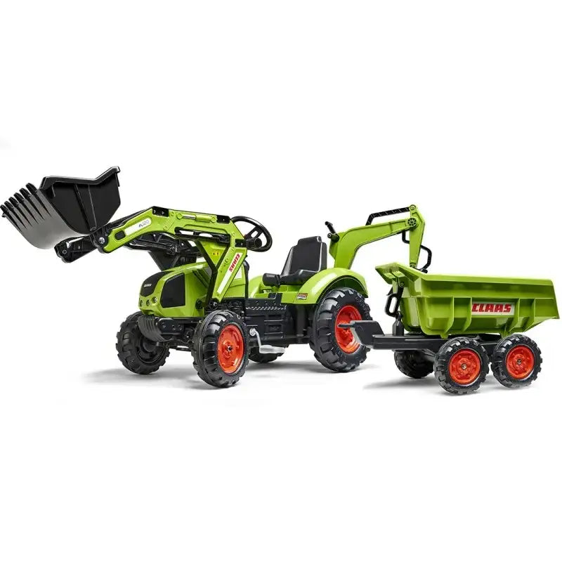 Traktor dziecięcy CLAAS FALK AVEC z przyczepką, realistyczna zabawa od 3 lat - zabawki-dla-dziewczynki