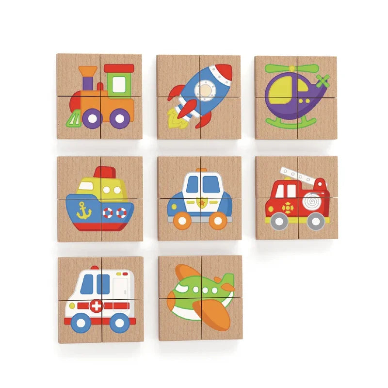 Viga Układanka drewniana puzzle magnetyczne - pojazdy Certyfikat FSC - zabawki-dla-dziewczynki