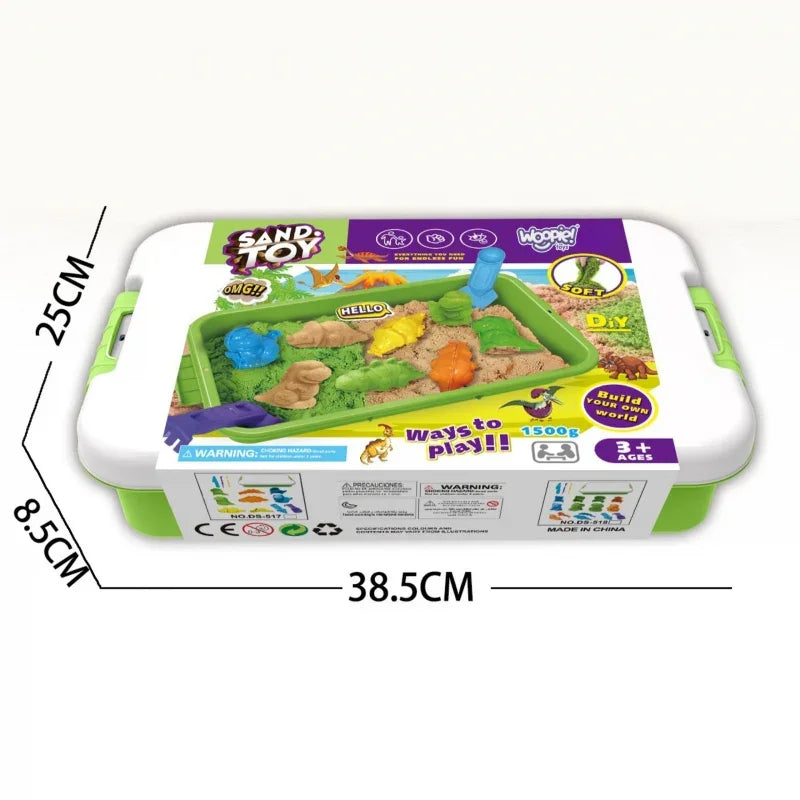 WOOPIE Piasek Kinetyczny 1,5 kg Zestaw XXL ZOO Safari Stolik z Foremkami - zabawki-dla-dziewczynki