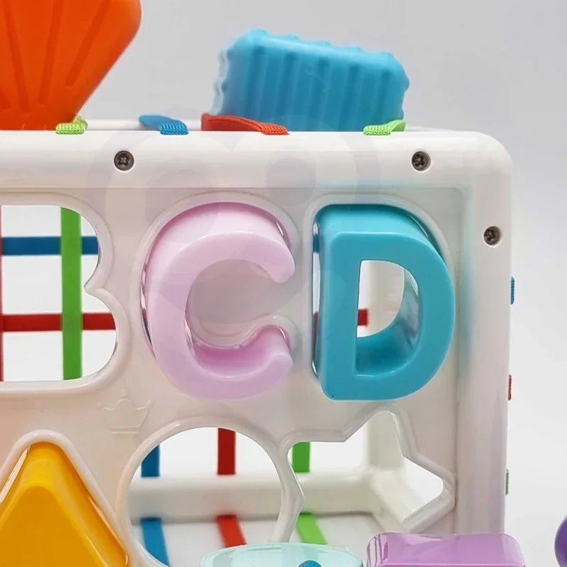 WOOPIE BABY Elastyczna Kostka Sensoryczna Sorter dla Dzieci Kolorowe Kształty Alfabet 15 el. - zabawki-dla-dziewczynki