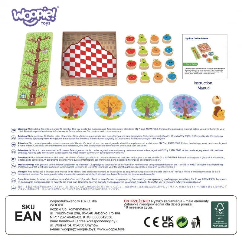 WOOPIE GREEN Wiewiórka w Sadzie Gra Planszowa Rodzinna FSC - zabawki-dla-dziewczynki