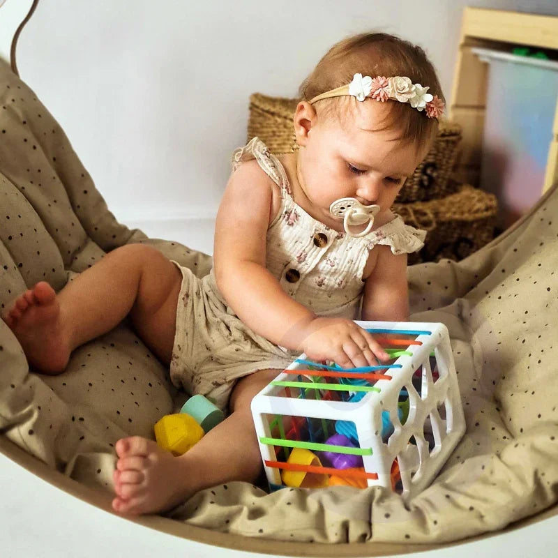 WOOPIE BABY Elastyczna Kostka Sensoryczna Sorter dla Dzieci Kolorowe Kształty Alfabet 15 el. - zabawki-dla-dziewczynki