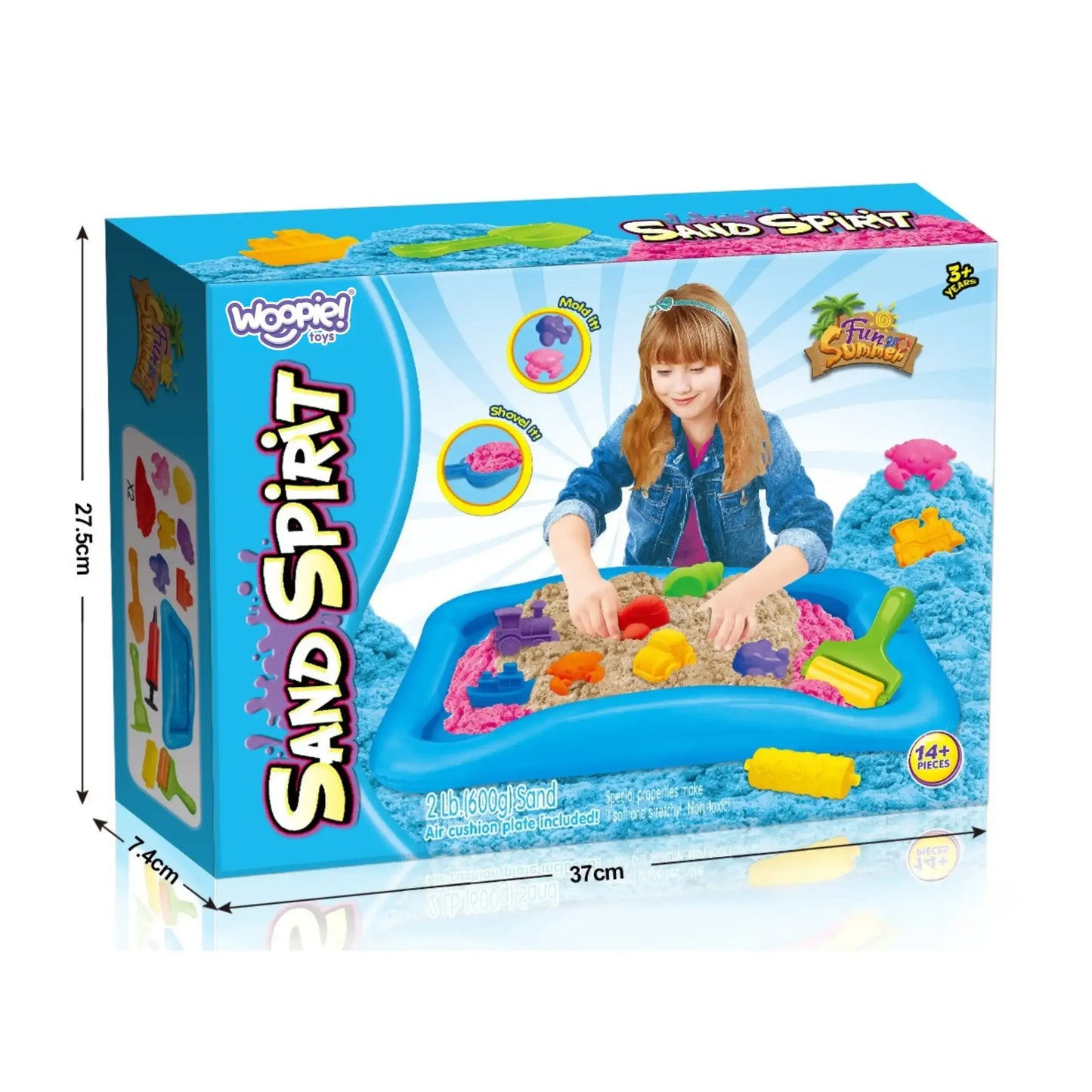 4-WOOPIE Magiczny Piasek Kinetyczny Zestaw Basen Foremki 3+-4