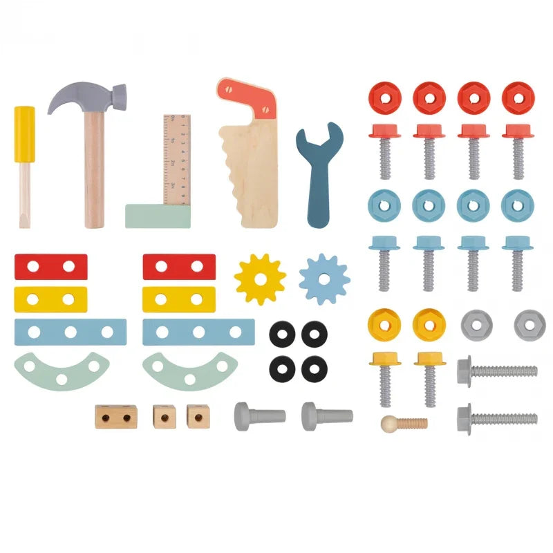 TOOKY TOY chodzik mini samochód drewniany warsztat kreatywna zabawa - zabawki-dla-dziewczynki