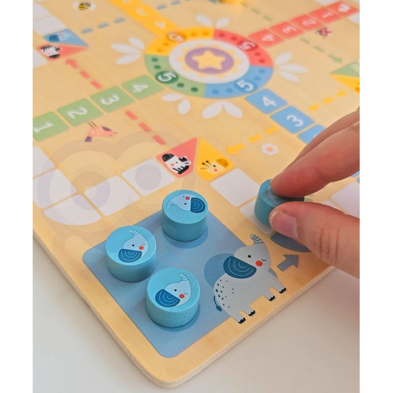 WOOPIE GREEN Gry Planszowe Logiczne 2w1 Ludo Chińczyk + Uwolnij Zwierzątka - zabawki-dla-dziewczynki