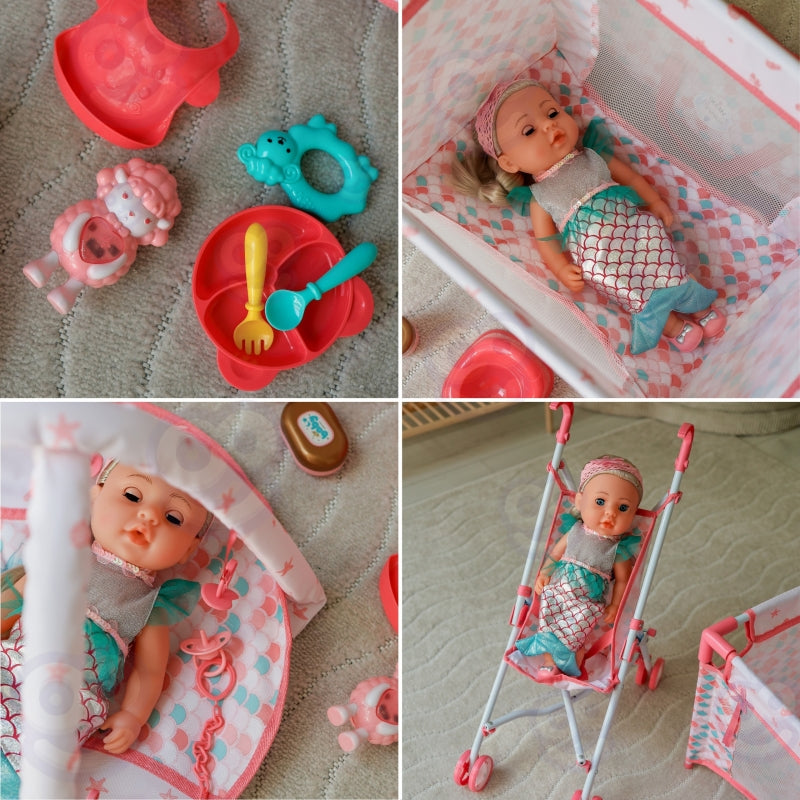 6-WOOPIE ROYAL Lalka Bobas 36 cm Syrenka Interaktywna Zestaw XXL Opiekunka 18w1-6