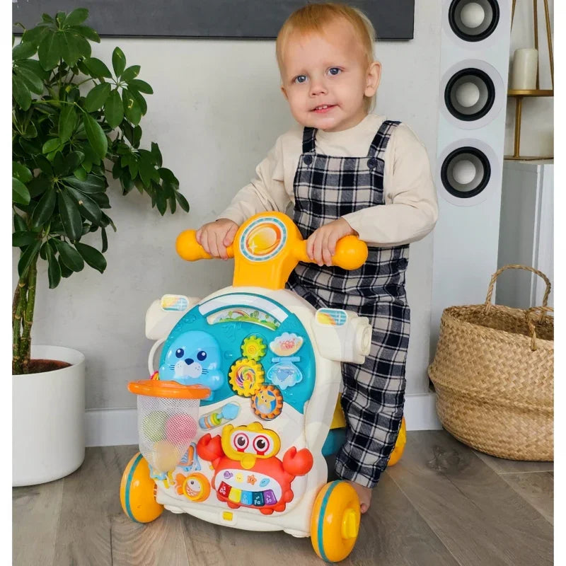 WOOPIE BABY Pchacz Chodzik Stolik Edukacyjny Hulajnoga Jeździk 4w1 - zabawki-dla-dziewczynki