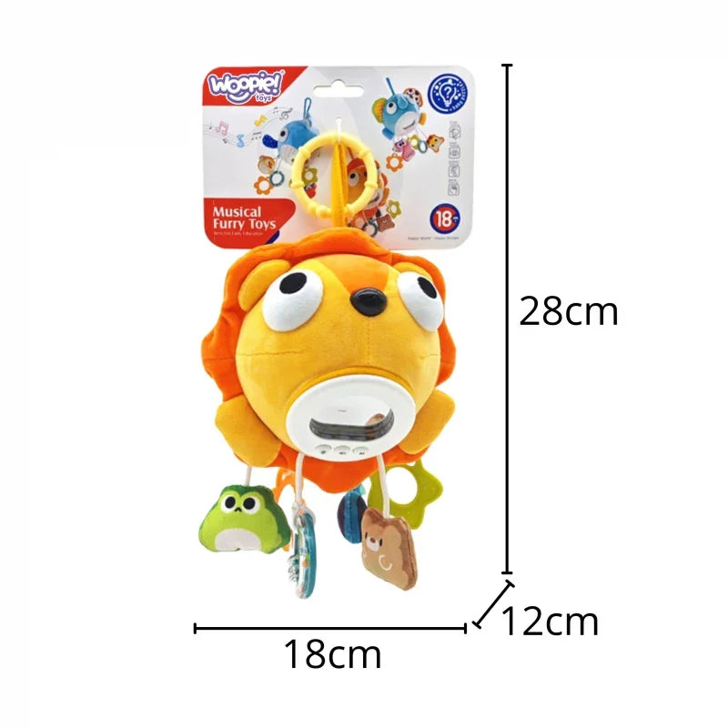 4-WOOPIE Baby Pluszowy Lew Maskotka Interaktywna Przytulanka Muzyczna z Zawieszkami i Gryzakami-4