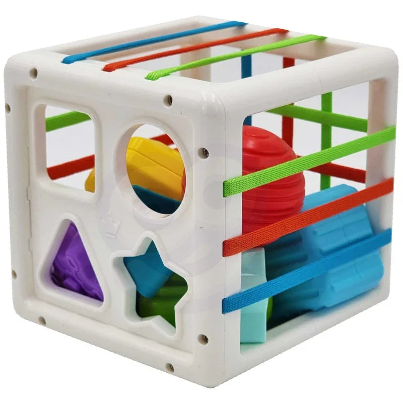 WOOPIE BABY Elastyczna Kostka Sensoryczna Sorter dla Dzieci Kolorowe Kształty 11 el. - zabawki-dla-dziewczynki