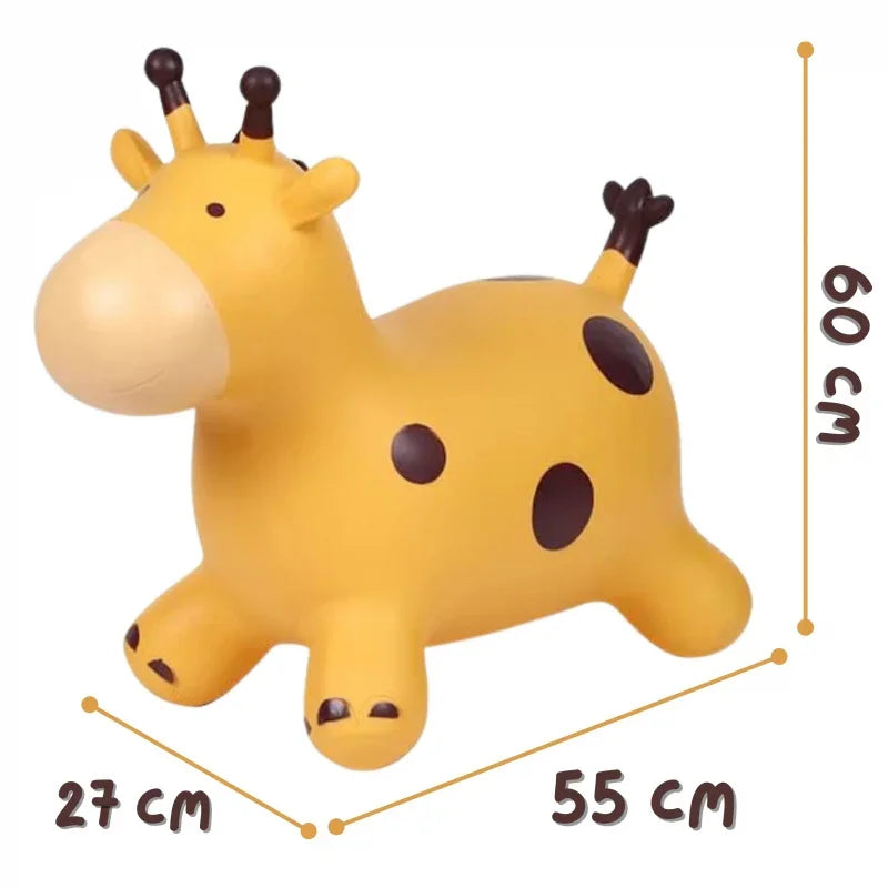 WOOPIE Skoczek Gumowy do Skakania Żyrafa Żółta + Pompka - zabawki-dla-dziewczynki