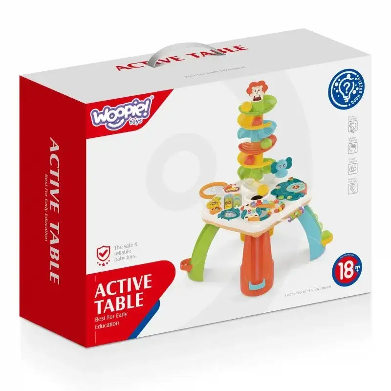 Stolik WOOPIE Baby Active Table wspierający rozwój dziecka - zabawki-dla-dziewczynki